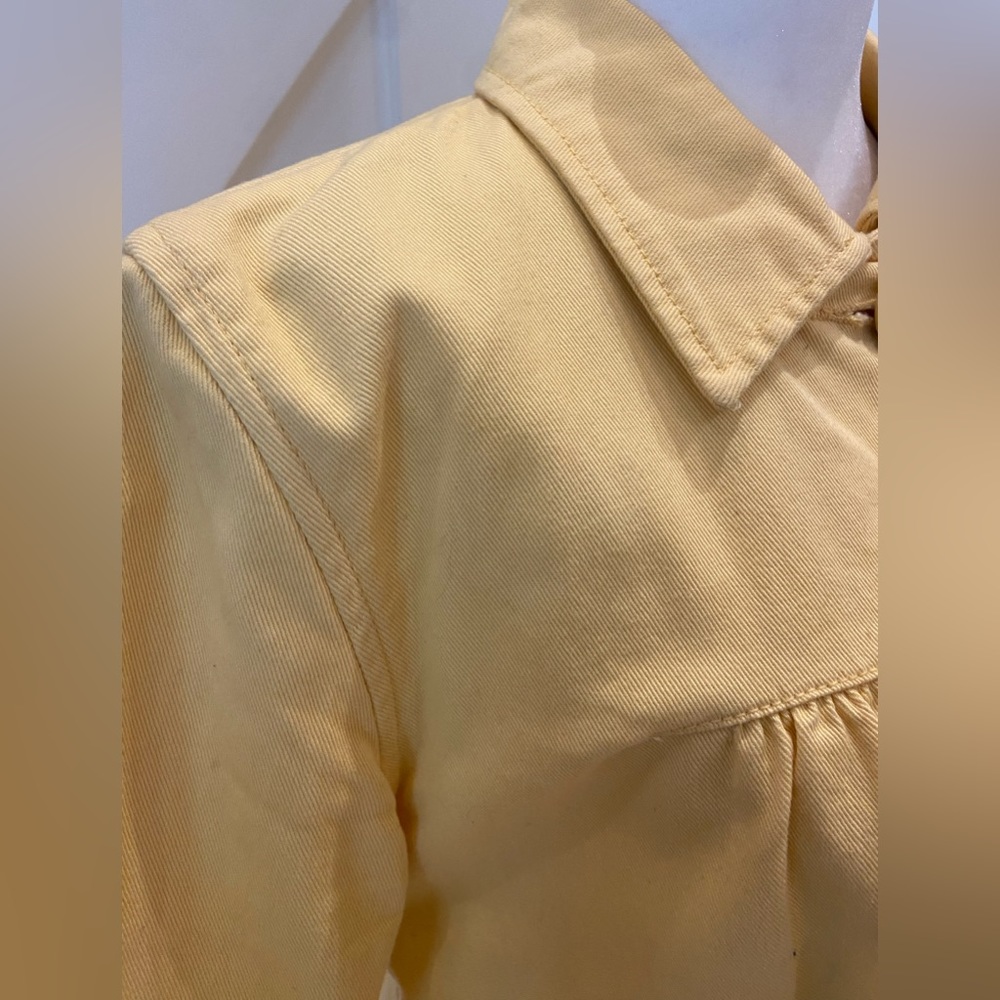 Yellow Cropped Denim Jacket - Picture 3 of 12